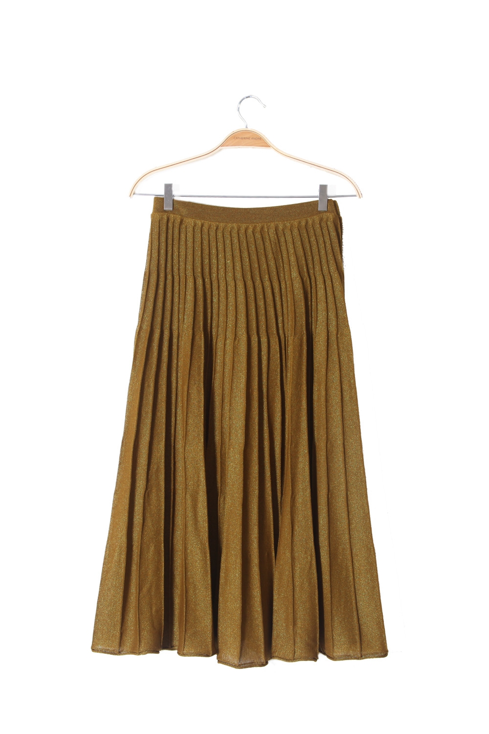 Gold brown pleated outlet skirt