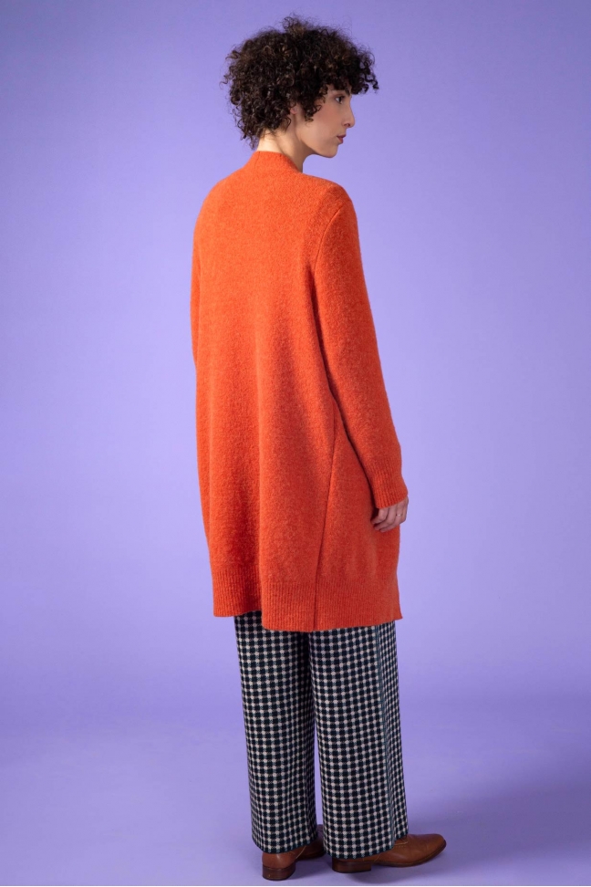 Long open cardigan SOUFFLE Orange