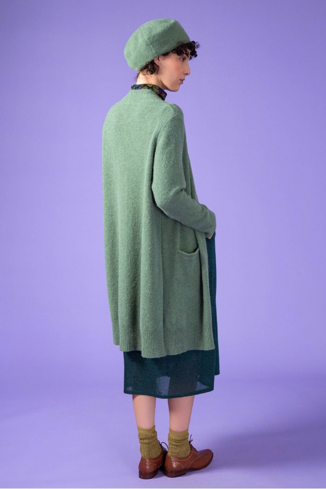 Long open cardigan SOUFFLE Green