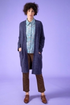 Long open cardigan SOUFFLE Purple