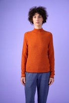 High Neck Sweater YES Orange