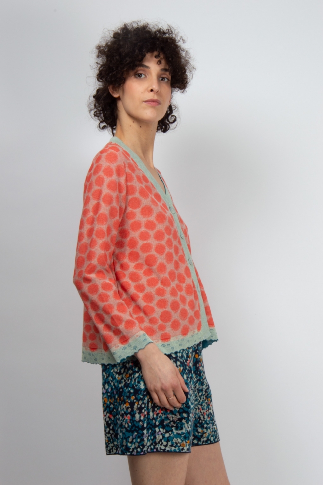 Cardigan DEEP corail