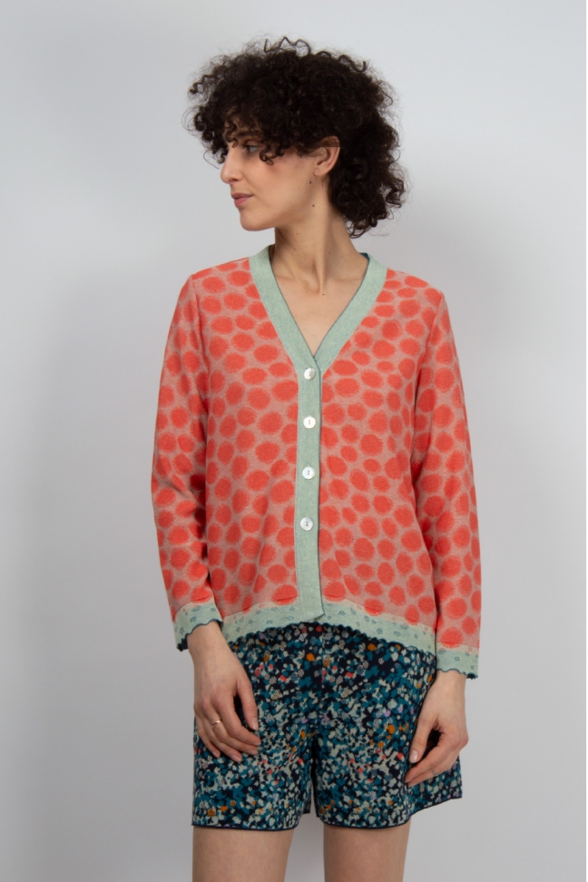 Cardigan DEEP corail