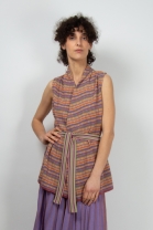 Sleeveless cardigan ZAMAMI ochre