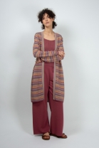 Long open cardigan ZAMAMI ochre