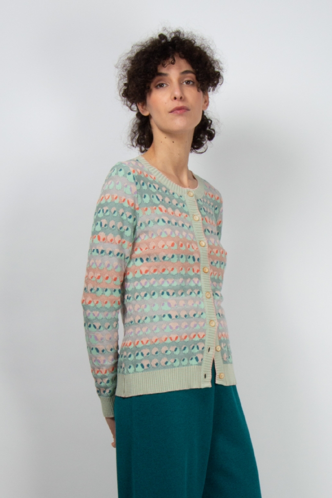 Cardigan HUELLA aqua